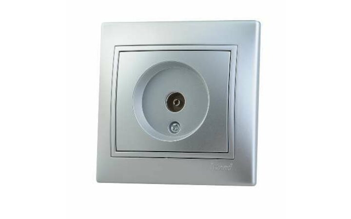 фото - Розетка TV СП Мира проходная метал. сер. LEZARD 701-1010-129