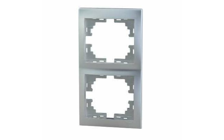 фото - Рамка 2-м Мира верт. метал. сер. LEZARD 701-1000-152