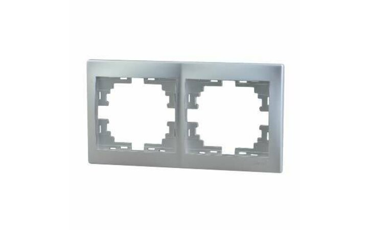 фото - Рамка 2-м Мира горизонт. метал. сер. LEZARD 701-1000-147