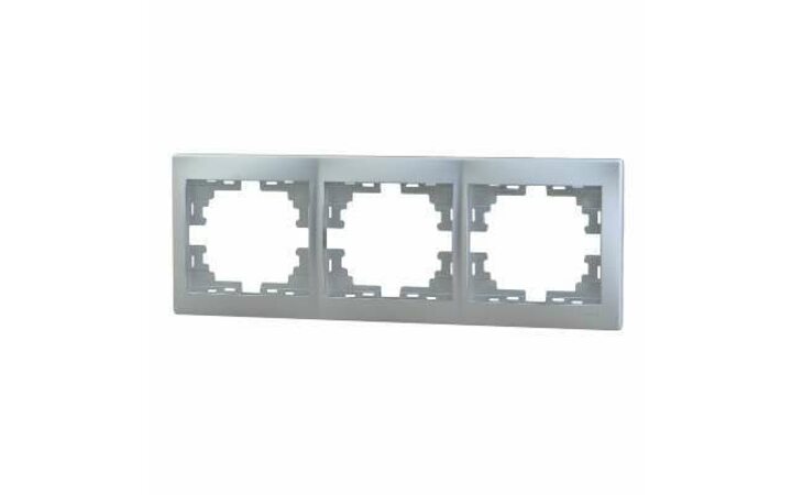 фото - Рамка 3-м Мира горизонт. метал. сер. LEZARD 701-1000-148