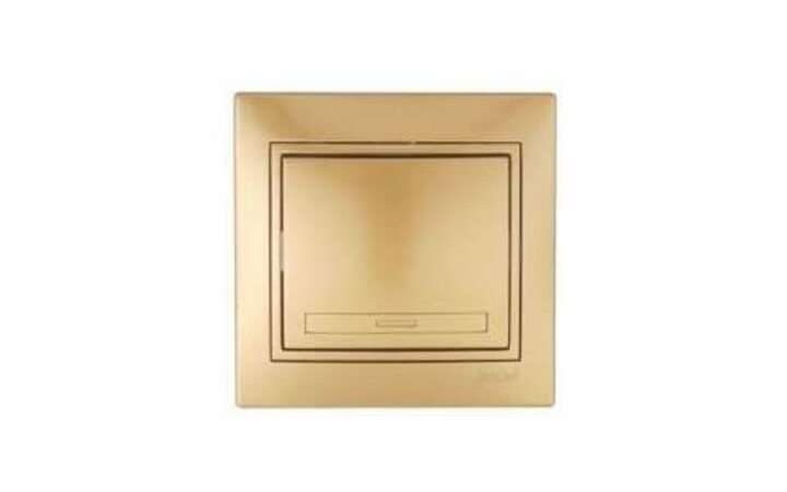 фото - Выключатель 1-кл. СП Мира 10А IP20 со вставкой зол. метал. LEZARD 701-1313-100