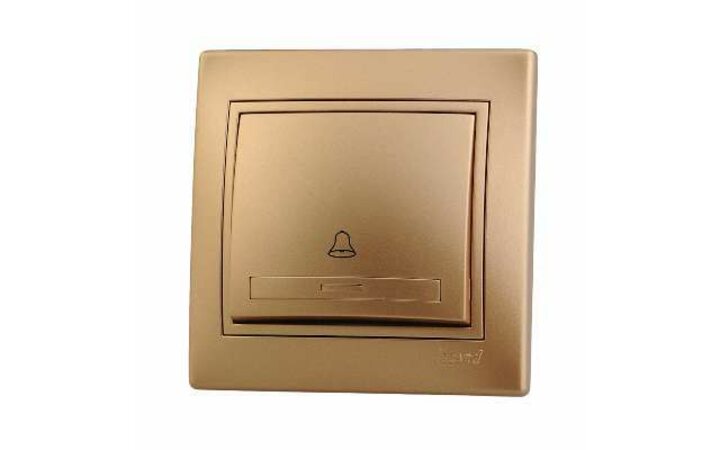 фото - Выключатель кнопочный 1-кл. СП Мира метал. зол. LEZARD 701-1313-103