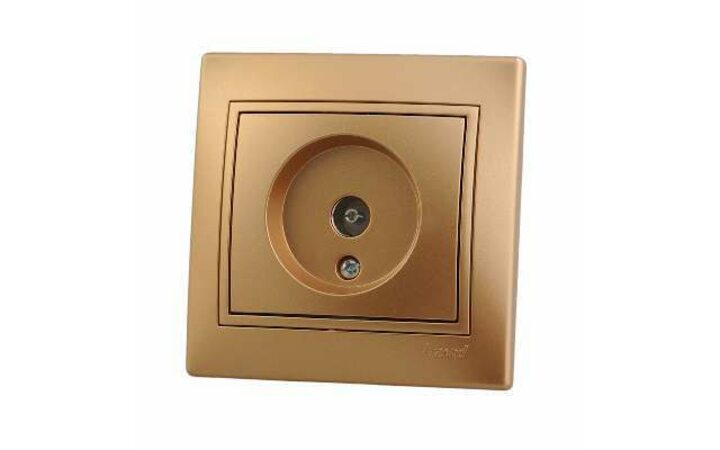 фото - Розетка TV СП Мира проходная метал. зол. LEZARD 701-1313-129