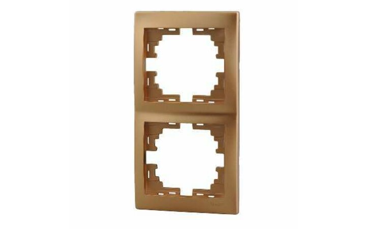 фото - Рамка 2-м Мира верт. метал. зол. LEZARD 701-1300-152