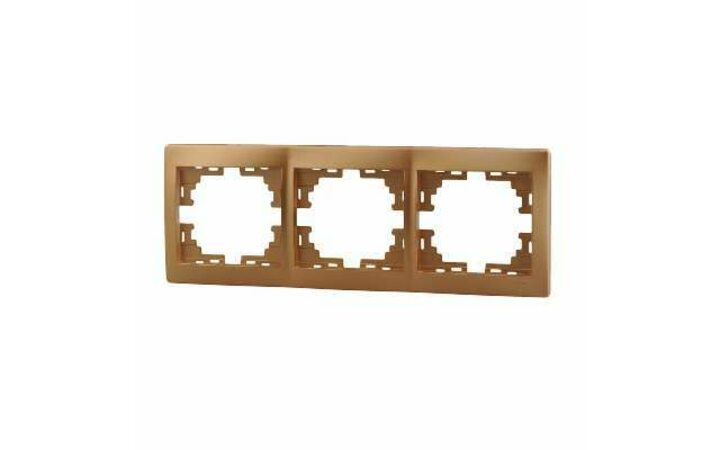 фото - Рамка 3-м Мира горизонт. метал. зол. LEZARD 701-1300-148