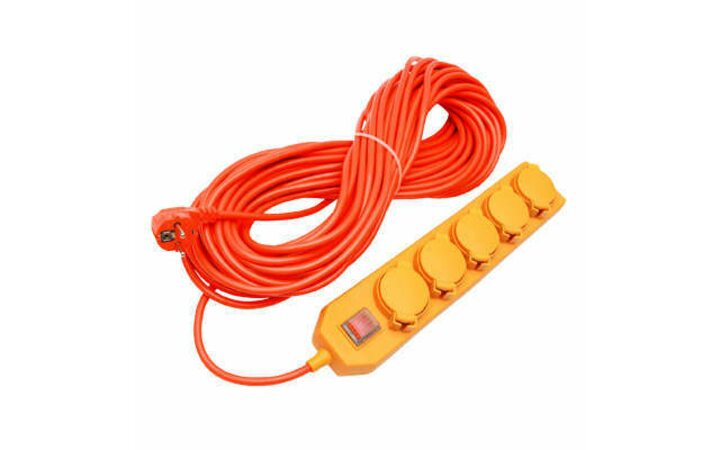 фото - Удлинитель 5х10м с заземл. 16А IP44 У10-026 с выкл. с индик. ПВС 3х1.5 розетки с защ. крышкой UNIVersal 9633922