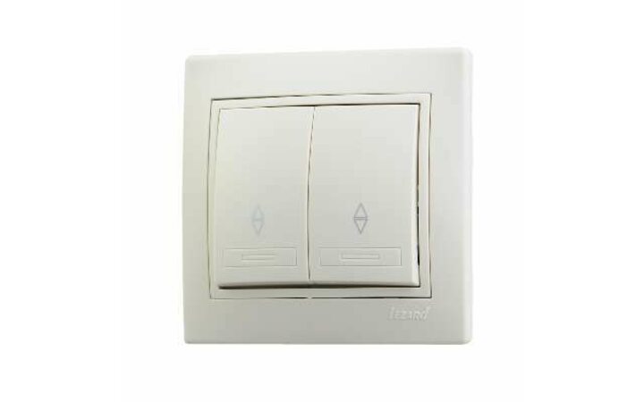 фото - Выключатель проходной 2-кл. СП Мира 10А со вставкой крем. LEZARD 701-0303-106