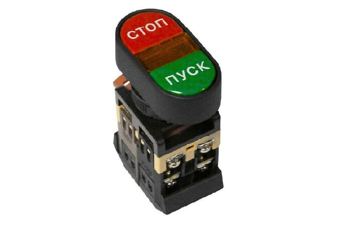 фото - Кнопка АРВВ-22N 'Пуск-стоп' овал. 220В NO+NC EKF pbn-apbb-o