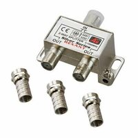 Делитель ТВ 'краб' х2+3шт.F 'BOX' 5-1000 МГц 'Silver' Rexant 05-6101