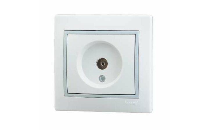 фото - Розетка оконечная TV СП Мира 16А IP20 с сер. вставкой бел. LEZARD 701-0215-130