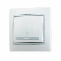 Выключатель проходной 1-кл. СП Мира 10А с сер. вставкой бел. LEZARD 701-0215-105