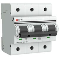 Выключатель автоматический модульный 3п D 125А 15кА ВА 47-125 PROxima EKF mcb47125-3-125D