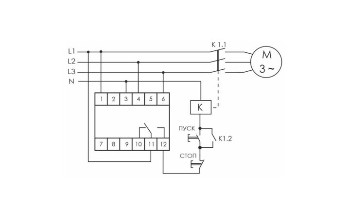 фото - Реле контроля фаз CZF-310 (1 модуль, монтаж на DIN-рейке, 3х400/230+N 8А 1NO/NC IP20) F&F EA04.001.005