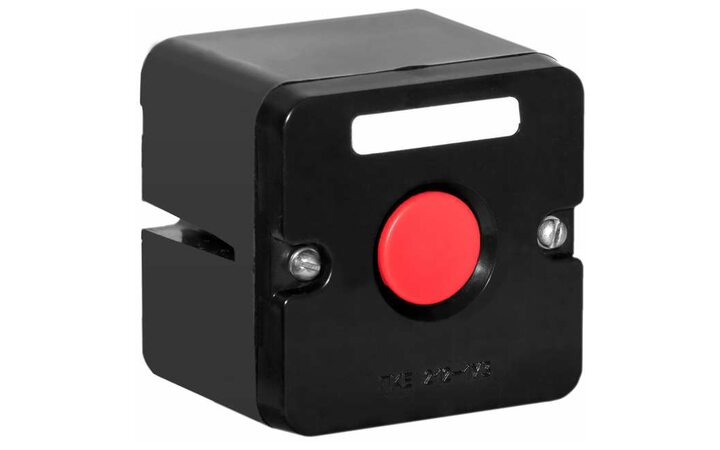 фото - Пост кнопочный ПКЕ-212/1 кнопка 'Стоп' красн. Электродеталь ПКЕ-212/1.1К.С