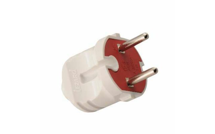 фото - Вилка электрич. без заземл. бел. 6А LEZARD 715-0101-601