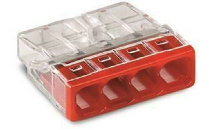 фото - Клемма 4х(0.5-2.5мм) 4-х проводн. для распред. короб. (без п) WAGO 2273-204