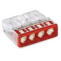 Клемма 4х(0.5-2.5мм) 4-х проводн. для распред. короб. (с контактн. пастой 'Alu-Plus') WAGO 2273-244