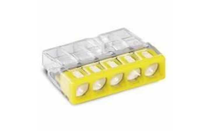 фото - Клемма 5х(0.5-2.5мм) 5-х проводн. для распред. короб. (с контактн. пастой 'Alu-Plus') WAGO 2273-245