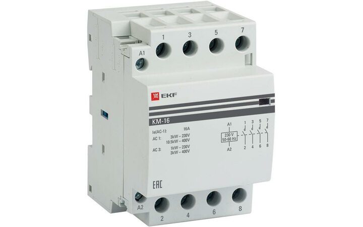 фото - Контактор модульный КМ 16А 4NО (3 мод.) EKF km-3-16-40