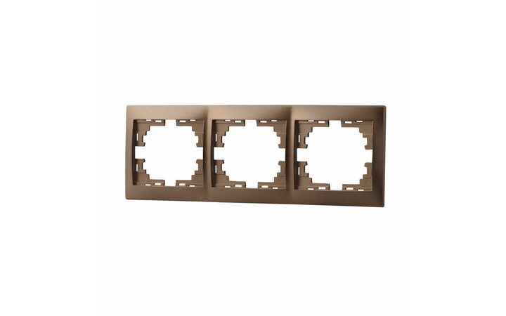 фото - Рамка 3-м Мира горизонт. свет. корич. LEZARD 701-3100-148