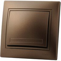 Выключатель 1-кл. СП Мира 10А IP20 со вставкой свет. корич. перламутр. LEZARD 701-3131-100