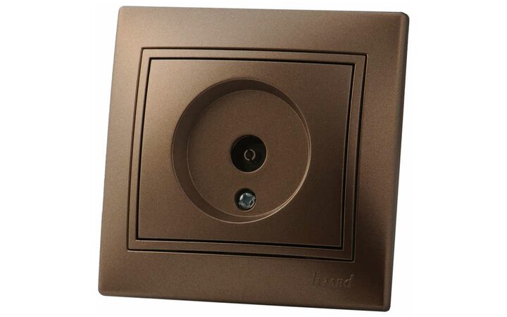 фото - Розетка проходная TV СП Мира 16А IP20 со вставкой свет. корич. перламутр. LEZARD 701-3131-129