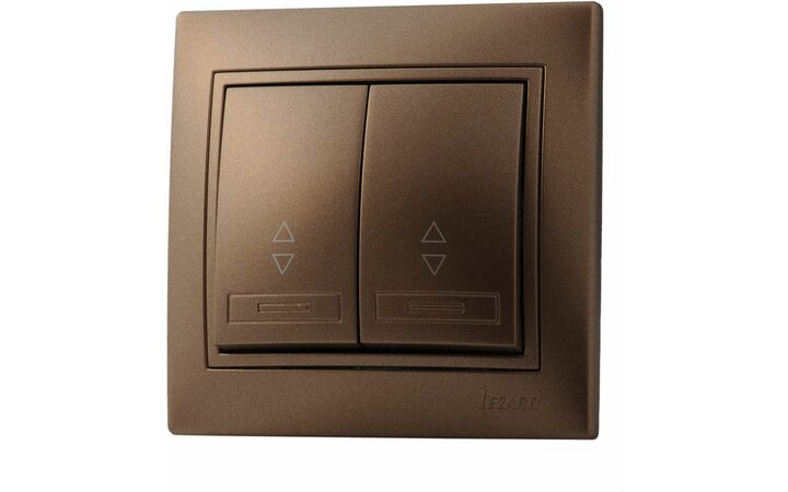 фото - Выключатель проходной 2-кл. СП Мира 10А со вставкой свет. корич. перламутр. LEZARD 701-3131-106