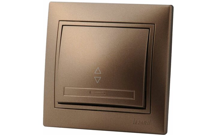 фото - Выключатель проходной 1-кл. СП Мира 10А со вставкой свет. корич. перламутр. LEZARD 701-3131-105