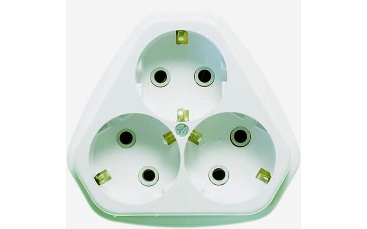 фото - Розетка 3-м ОП РА10/16-833 16А IP20 с заземл. бел. Кунцево 5921