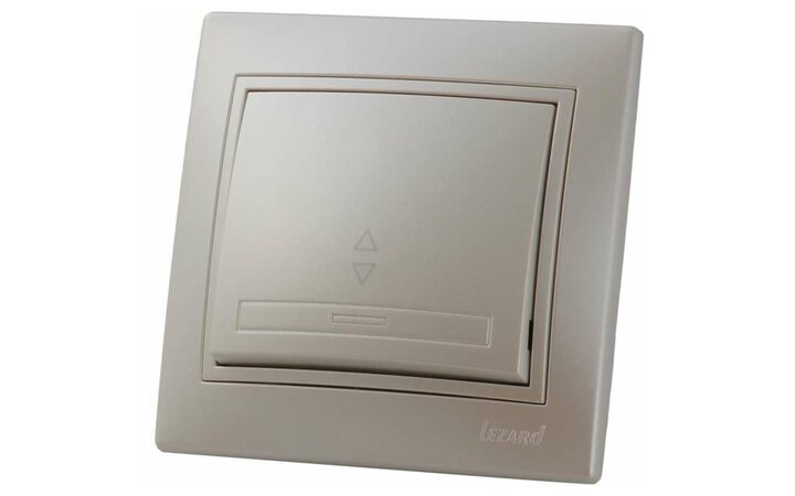 фото - Выключатель проходной 1-кл. СП Мира 10А со вставкой жемчуж./бел. перламутр. LEZARD 701-3030-105