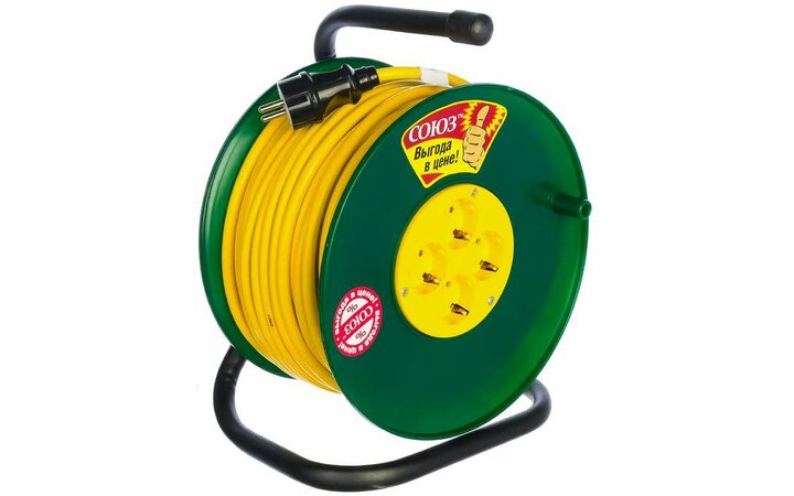 фото - Удлинитель на катушке 4х30м с заземл. 16А IP20 3.7кВт Союз 481S-3603