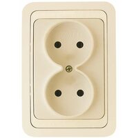 Розетка 2-м СП Mimoza 16А IP20 без заземл. крем./крем. Makel 25017