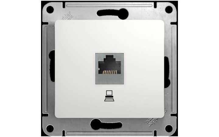 фото - Механизм розетки комп. 1-м СП Glossa RJ45 бел. SchE GSL000181K
