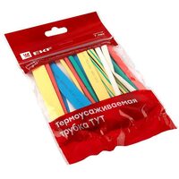 Набор трубок термоусадочных ТУТ нг тонкостен. 6/3 (7 цветов по 3шт 100мм) EKF tut-n-6