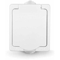 Розетка 1-м ОП Аллегро 16А с защ. крышкой защ. шторки с заземл. IP54 бел. UNIVersal 5563286