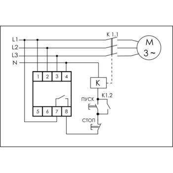 фото - Реле контроля фаз CZF-B (3х400/230+N 8А 1перекл. IP20 монтаж на DIN-рейке) F&F EA04.001.002