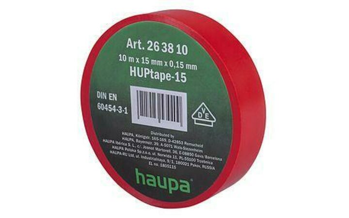 фото - Изолента ПВХ 19мм (рул.20м) красн. HAUPA 263852