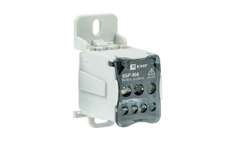 фото - Блок распределительный КРОСС крепеж на панель и DIN КБР-80А EKF plc-kbr80