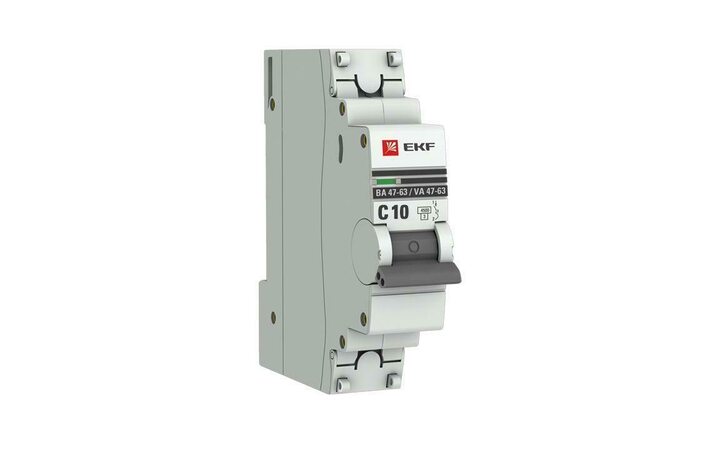 фото - Выключатель автоматический модульный 1п C 10А 4.5кА ВА 47-63 PROxima EKF mcb4763-1-10C-pro
