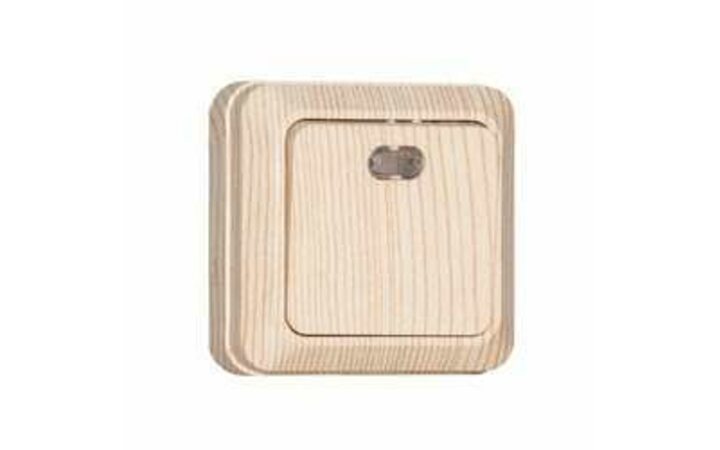 фото - Выключатель проходной 1-кл. ОП Олимп 10А IP20 с подсветкой сосна UNIVersal 5560810