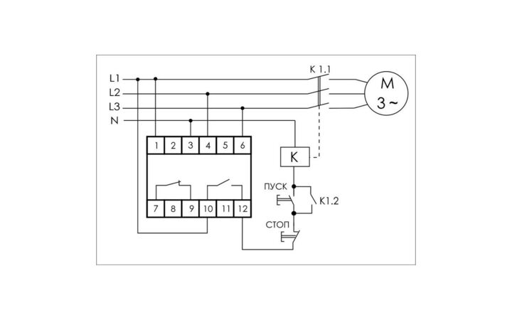 фото - Реле контроля и наличия фаз CZF-312 (монтаж на DIN-рейке 35мм, регулировка порога, без задержки отключения, 3х400/230+N 2х8А 1Z 1R IP20) F&F EA04.001.007