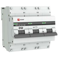 Выключатель автоматический модульный 3п D 50А 10кА ВА 47-100 PROxima EKF mcb47100-3-50D-pro