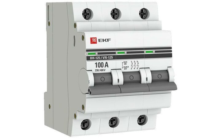 фото - Выключатель нагрузки 3п 100А ВН-125 PROxima EKF SL125-3-100-pro