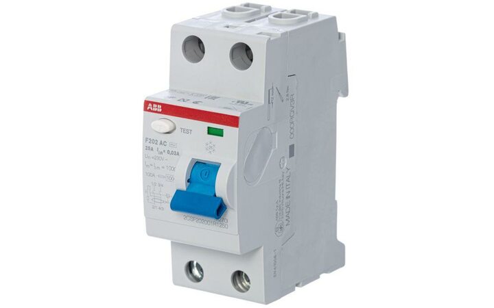 фото - Выключатель дифференциального тока (УЗО) 2п 25А 30мА тип AC F202 ABB 2CSF202001R1250