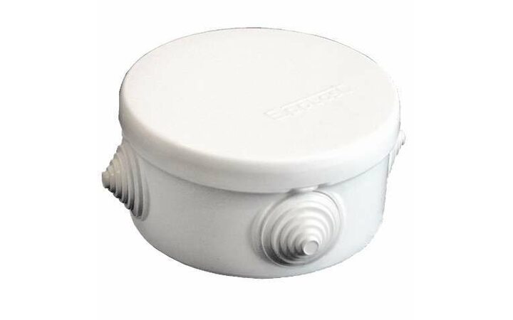 фото - Коробка распределительная ОП d90х45мм У140 IP54 4 выхода 4 гермоввода крышка защелкивающаяся бел. Epplast 140141