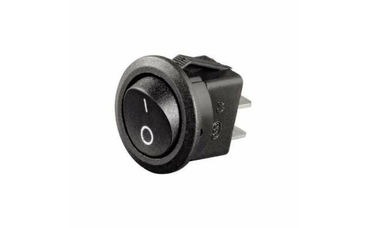 фото - Выключатель клавишный 250В 6А (2с) ON-OFF круглый черн. (RWB-212, SC-214, MRS-102-8) Rexant 36-2550