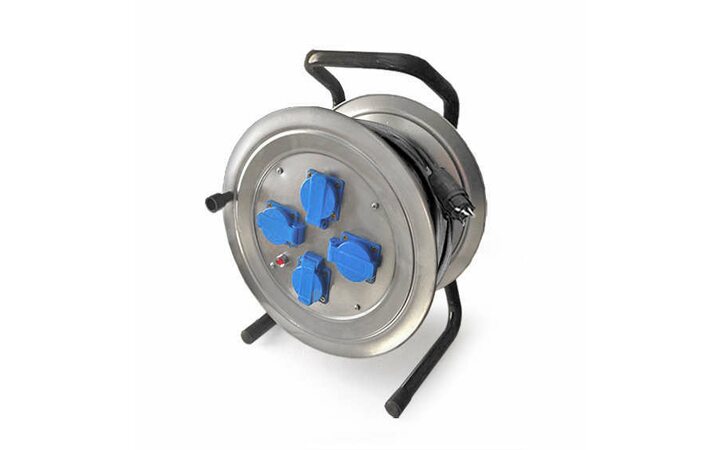 фото - Удлинитель силовой на катушке 4х50м с заземл. 16А IP44 КГ 4кВт розетки с защ. крышкой Союз 481S-4005.