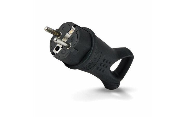 фото - Вилка электрическая однофазная с ушком каучук UNIVersal 0003