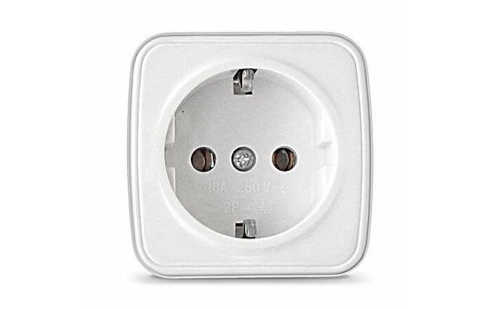 фото - Розетка 1-м ОП Электра 16А IP20 с заземл. бел. Союз 0012