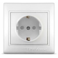 Розетка 1-м СП Севиль 16А IP32 с заземл. защ. шторки бел. UNIVersal С0049